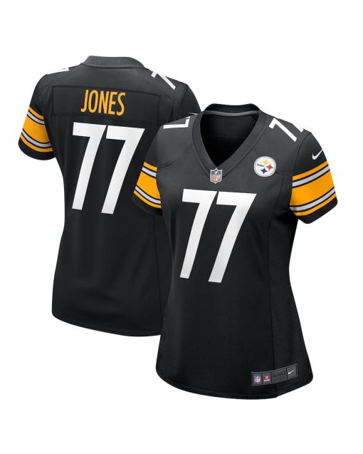 Broderick Jones 77 Pittsburgh Steelers Women Game Jersey – Black