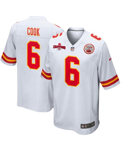 Bryan Cook 6 Kansas City Chiefs AFC Champions Patch Game Men Jersey – White
