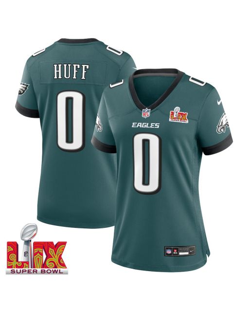 Bryce Huff #0 Philadelphia Eagles Super Bowl LIX Women’s Jersey – Midnight Green