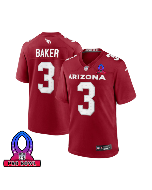 Budda Baker 3 Arizona Cardinals 2025 Pro Bowl Patch Game Men Jersey – Cardinal