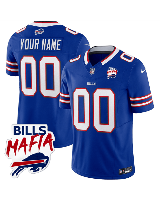 Buffalo Bills Bills Mafia Patch Game Men Custom Jersey – Royal