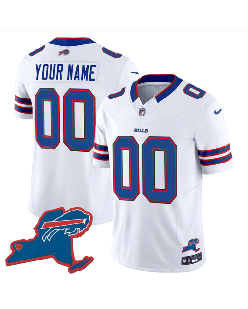 Buffalo Bills New York Patch Game Men Custom Jersey – White