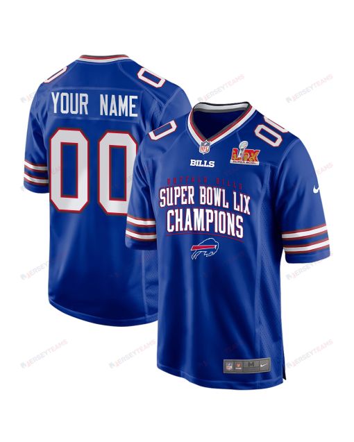 Buffalo Bills Super Bowl LIX Champions V2 Game Men Custom Jersey – Royal