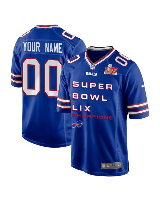 Buffalo Bills Super Bowl LIX Champions V3 Game Men Custom Jersey – Royal
