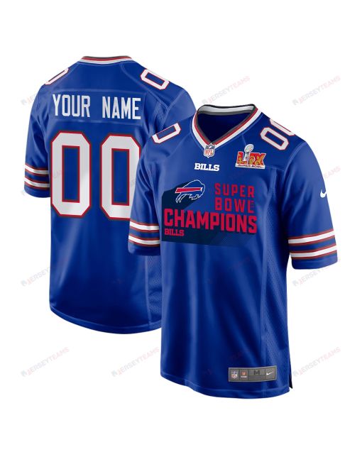 Buffalo Bills Super Bowl LIX Champions V4 Game Men Custom Jersey – Royal