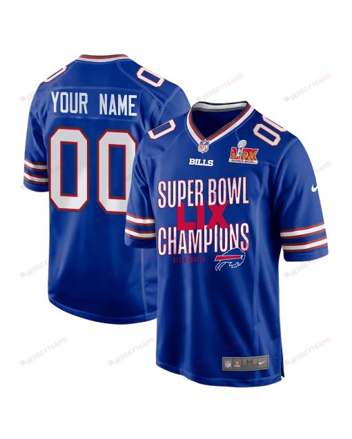 Buffalo Bills Super Bowl LIX Champions V5 Game Men Custom Jersey – Royal