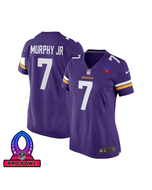 Byron Murphy Jr. 7 Minnesota Vikings 2025 Pro Bowl Patch Women Game Jersey – Purple