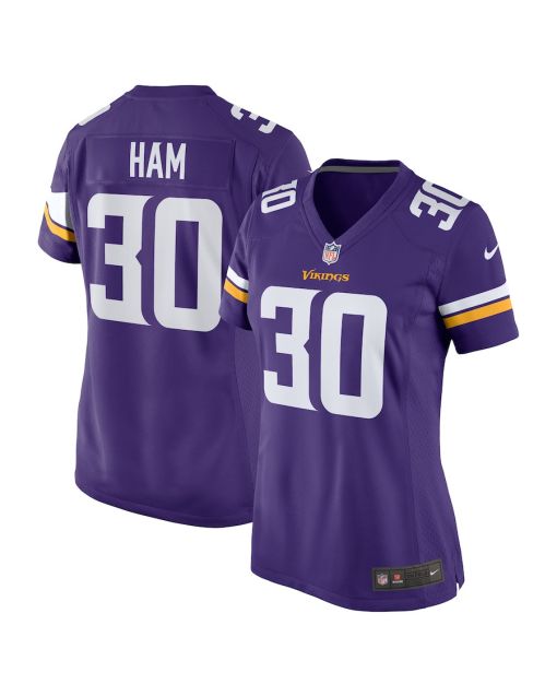C.J. Ham 30 Minnesota Vikings Women Game Jersey – Purple