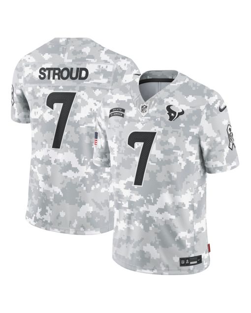 C.J. Stroud 7 Houston Texans 2024 Salute to Service Limited Men Jersey – Arctic Camo