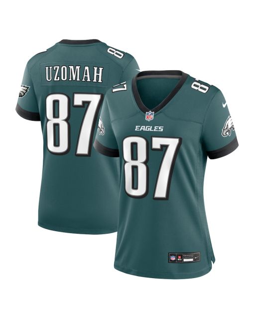 C.J. Uzomah 87 Philadelphia Eagles Women Team Game Jersey – Midnight Green