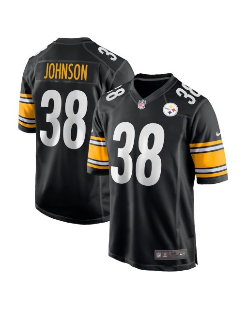Caleb Johnson 38 Pittsburgh Steelers Game Men Jersey – Black