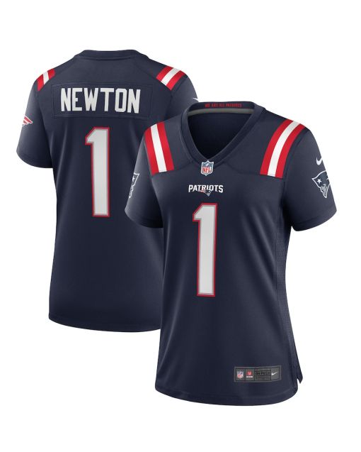 Cam Newton 1 New England Patriots Women Game Jersey – Navy