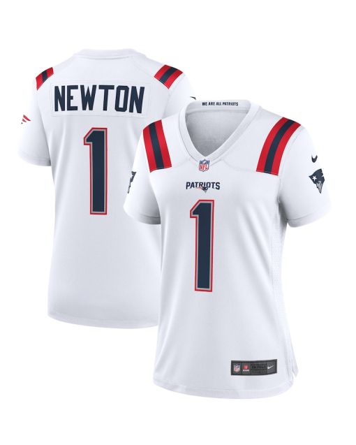 Cam Newton 1 New England Patriots Women Game Jersey – White