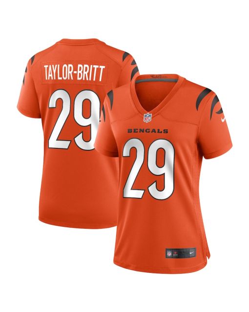 Cam Taylor-Britt 29 Cincinnati Bengals Alternate Game Women Jersey – Orange