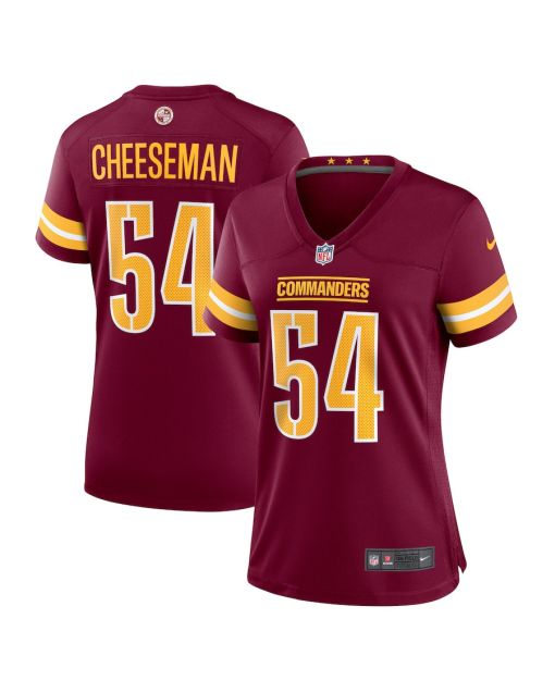 Camaron Cheeseman 54 Washington Commanders Women Game Jersey – Burgundy