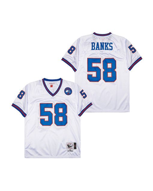 Carl Banks 58 New York Giants Spider Lockhart 43 Patch Throwback Men Jersey – White