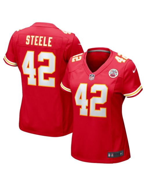 Carson Steele 42 Kansas City Chiefs Women’s Game Jersey – Red