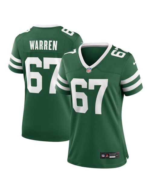 Carter Warren 67 New York Jets Women’s Team Game Jersey – Legacy Green