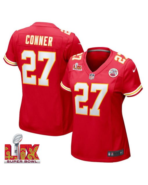 Chamarri Conner #27 Kansas City Chiefs Super Bowl LIX Women’s Jersey – Red