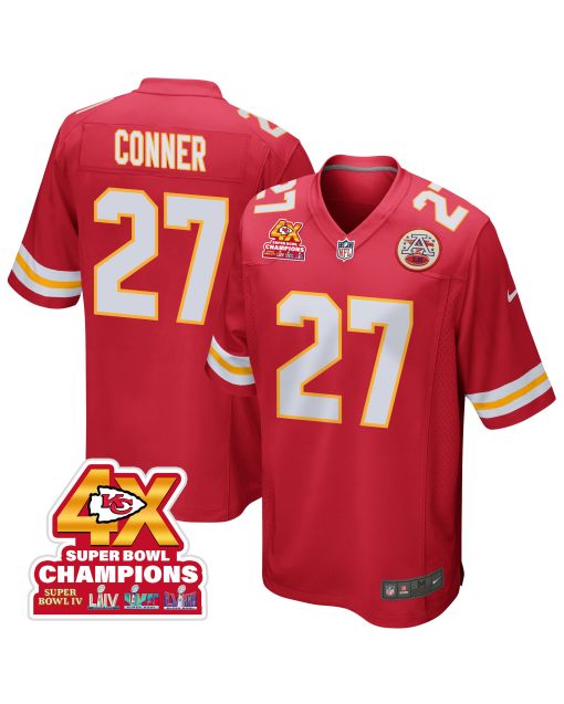 Chamarri Conner 27 Kansas City Chiefs Super Bowl LVIII Champions 4X Game Men Jersey – Red
