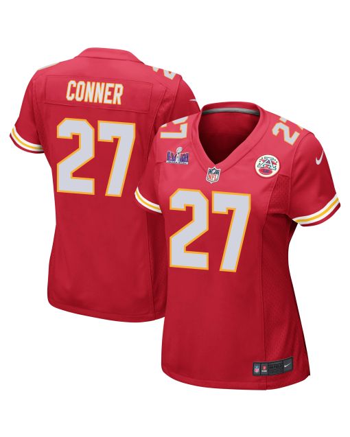 Chamarri Conner 27 Kansas City Chiefs Super Bowl LVIII Patch Game Women Jersey – Red