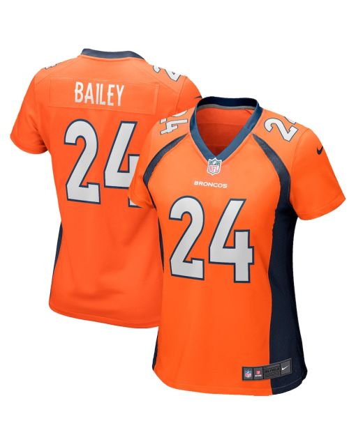 Champ Bailey 24 Denver Broncos Women Game Retired Jersey – Orange