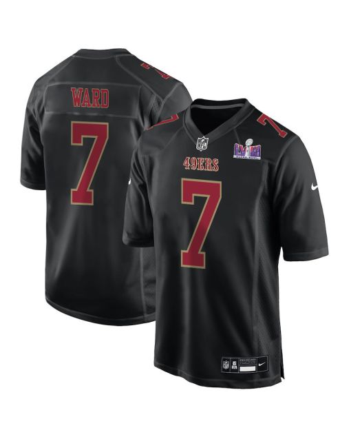 Charvarius Ward 7 San Francisco 49ers Super Bowl LVIII Patch Fashion Game Men Jersey – Carbon Black