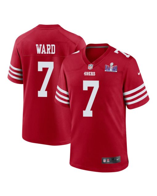 Charvarius Ward 7 San Francisco 49ers Super Bowl LVIII Patch Game Men Jersey – Scarlet