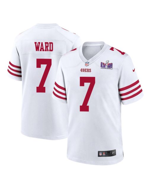 Charvarius Ward 7 San Francisco 49ers Super Bowl LVIII Patch Game Men Jersey – White