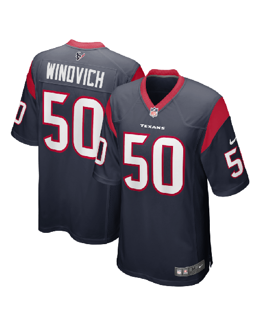 Chase Winovich 50 Houston Texans Men Game Jersey – Navy