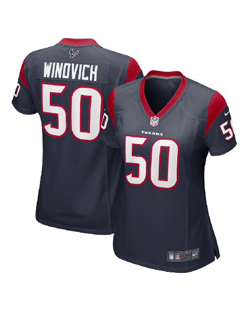 Chase Winovich 50 Houston Texans Women Team Color Jersey – Navy