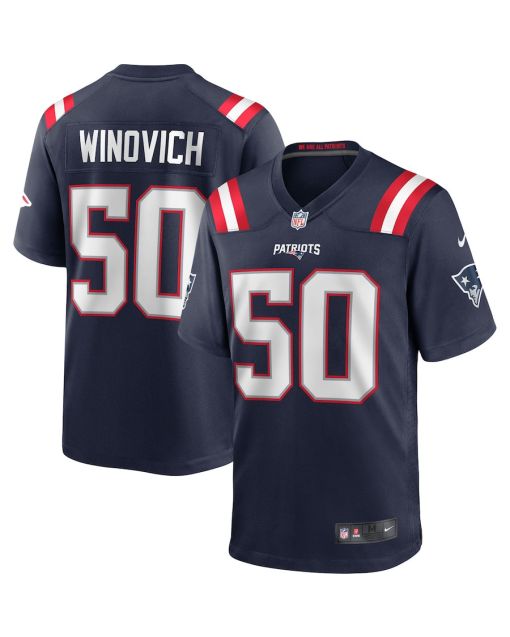 Chase Winovich 50 New England Patriots Men Game Jersey – Navy