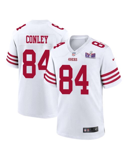 Chris Conley 84 San Francisco 49ers Super Bowl LVIII Patch Game Men Jersey – White