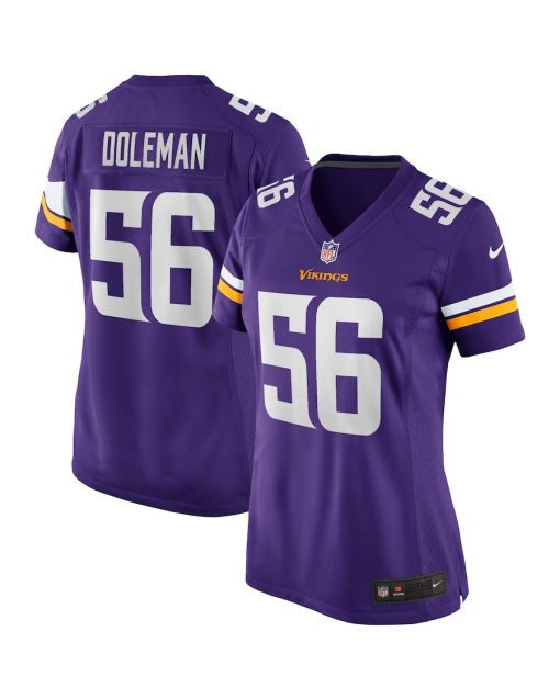 Chris Doleman 56 Minnesota Vikings Women Game Retired Jersey – Purple