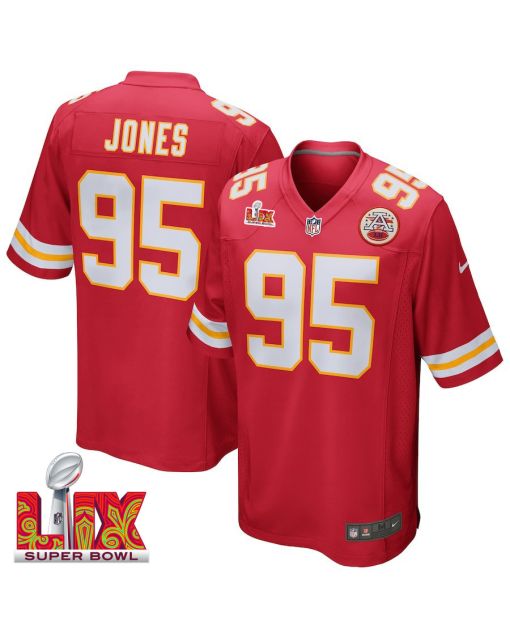 Chris Jones #95 Kansas City Chiefs Super Bowl LIX Jersey – Men’s – Red
