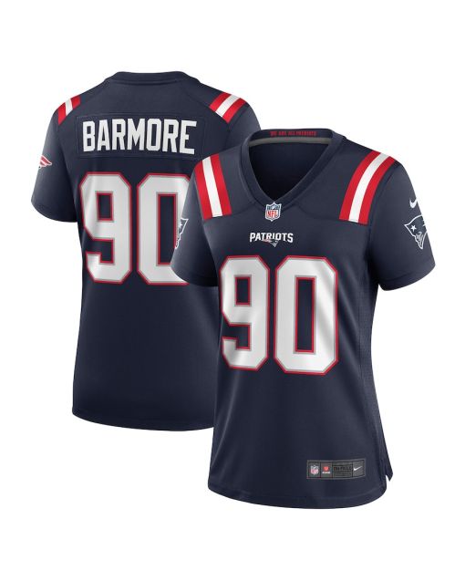 Christian Barmore 90 New England Patriots Women Game Jersey – Navy