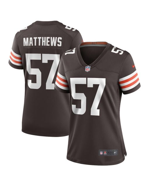 Clay Matthews 57 Cleveland Browns Women Game Retired Jersey – Brown