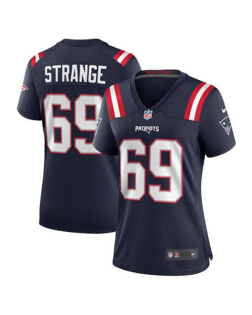 Cole Strange 69 New England Patriots Women Game Jersey – Navy