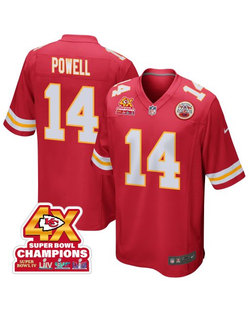Cornell Powell 14 Kansas City Chiefs Super Bowl LVIII Champions 4X Game Men Jersey – Red