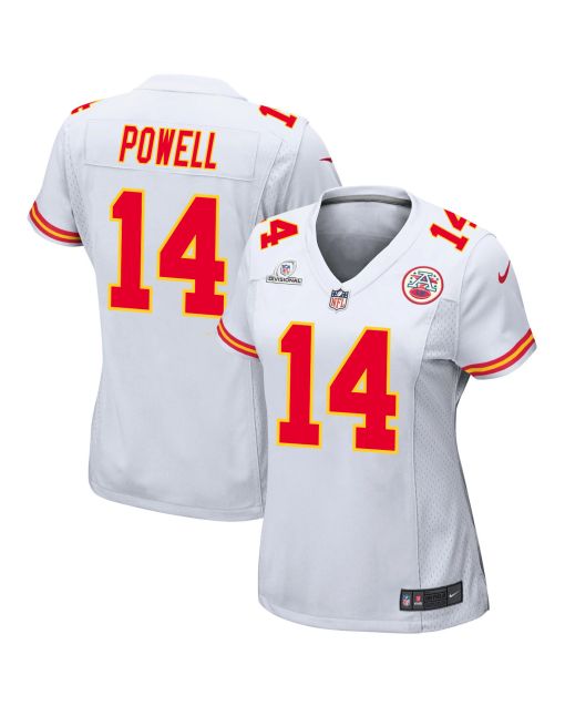 Cornell Powell 14 Kansas City Chiefs Super Bowl LVIII Patch Game Women Jersey – White