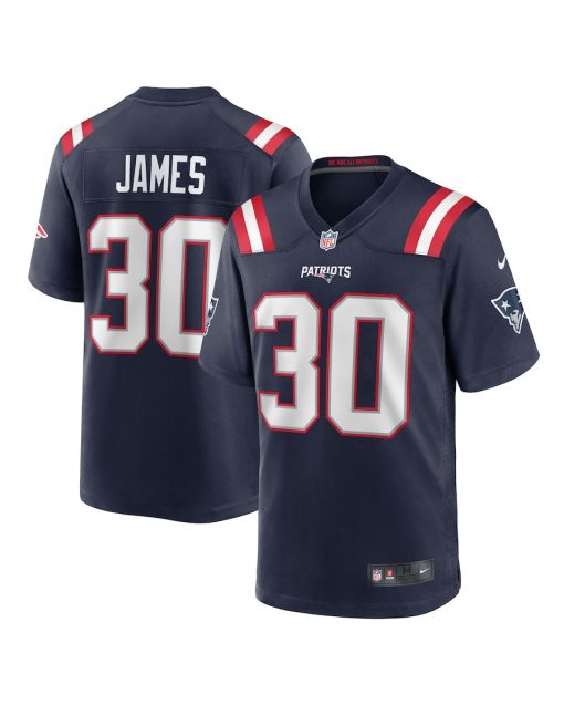 D.J. James 30 New England Patriots Team Game Men Jersey – Navy