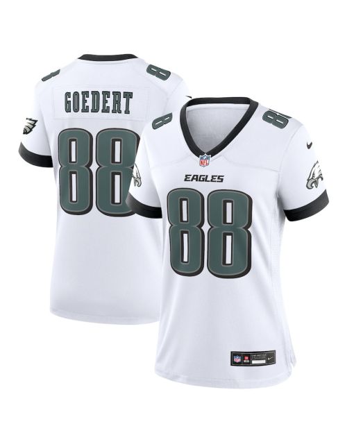 Dallas Goedert 88 Philadelphia Eagles White Game Women Jersey – White