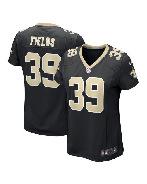 DaMarcus Fields 39 New Orleans Saints Women Game Jersey – Black