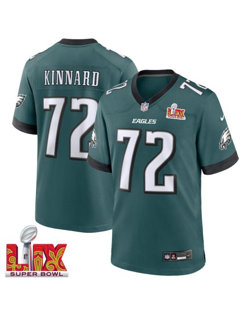 Darian Kinnard #72 Philadelphia Eagles Super Bowl LIX Jersey – Men’s – Midnight Green