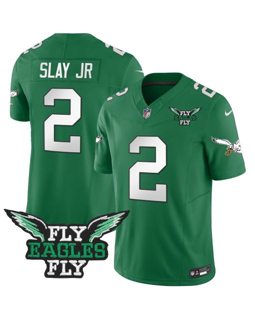 Darius Slay Jr. 2 Philadelphia Eagles Fly Eagles Fly Patch Alternate Game Men Jersey – Kelly Green