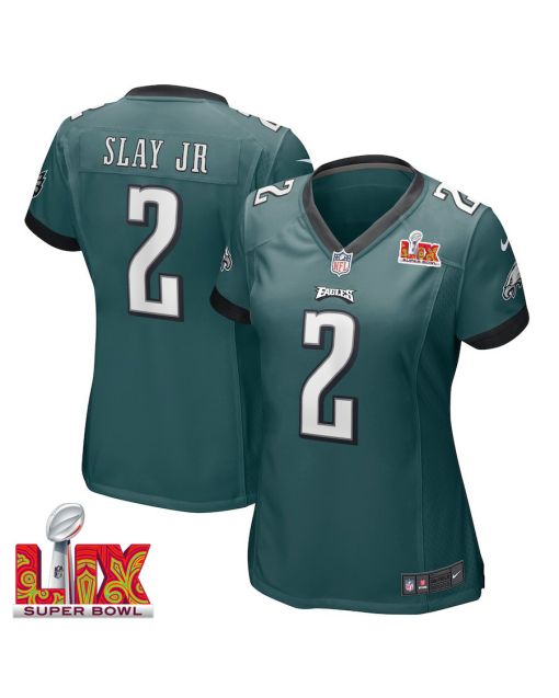 Darius Slay Jr. #2 Philadelphia Eagles Super Bowl LIX Women’s Jersey – Midnight Green