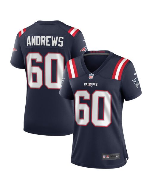 David Andrews 60 New England Patriots Women Game Jersey – Navy