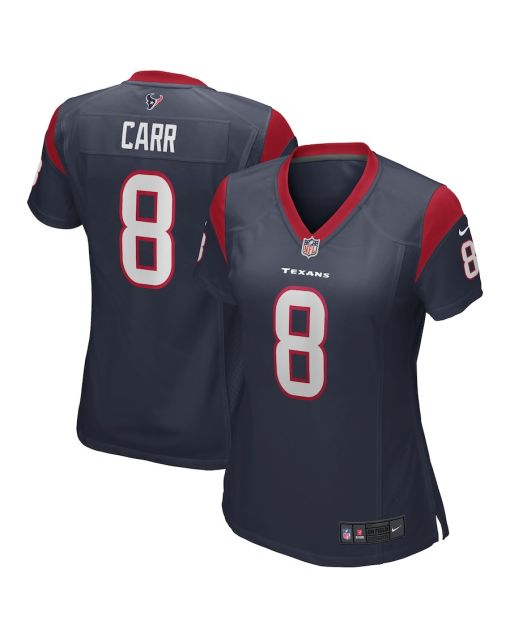 David Carr 8 Houston Texans Women Game Retired Jersey – Navy