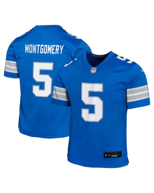 David Montgomery 5 Detroit Lions Team Player Game YOUTH Jersey – Blue