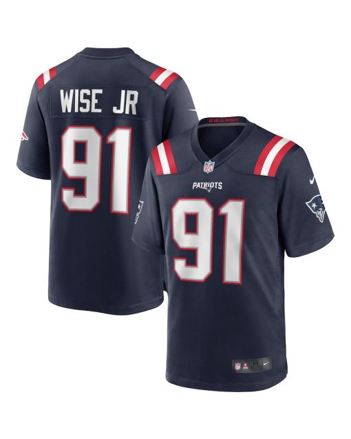 Deatrich Wise Jr. 91 New England Patriots Men Game Jersey – Navy